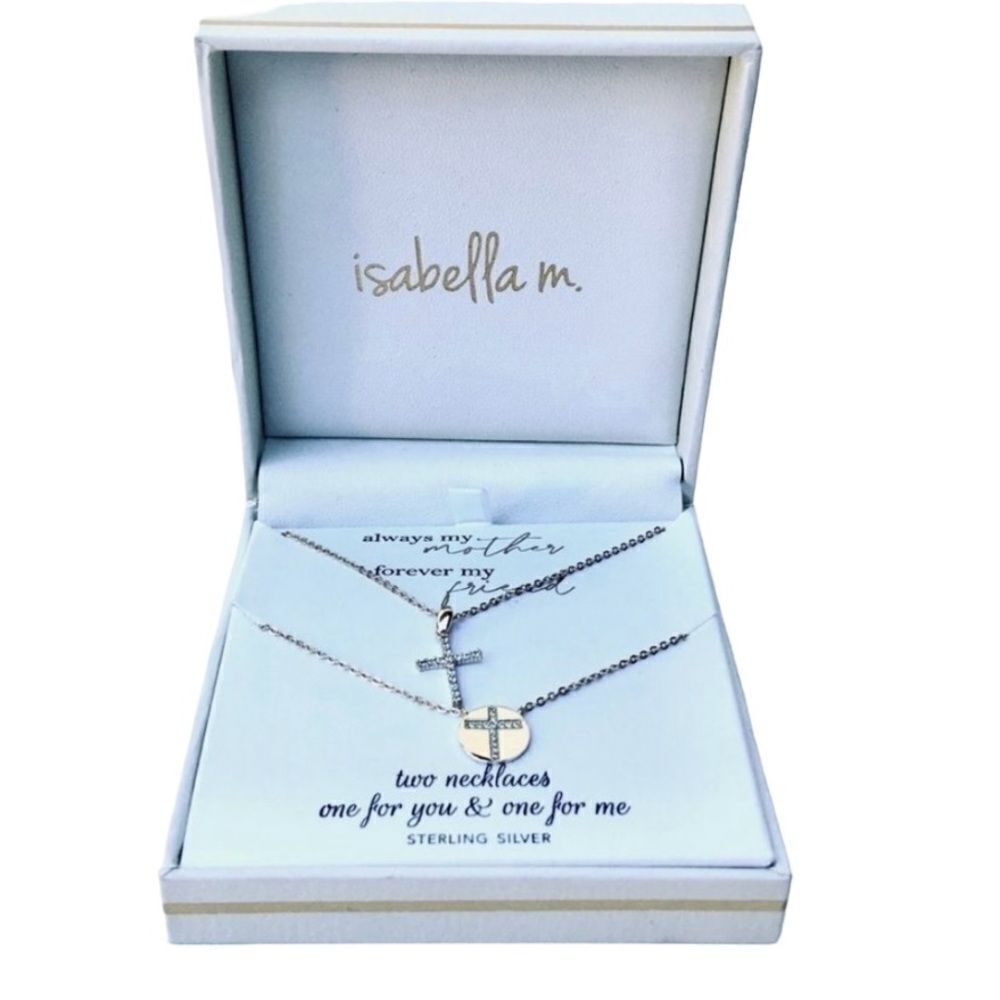 Isabella Sterling Silver Mother Daughter Necklace